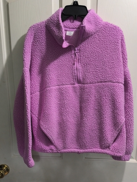 No Boundaries Sweaters - No Boundaries Lavender Sherpa Half-Zip Pullover